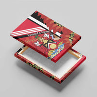 Trinidad and Tobago Canvas Wall Art Coat Of Arms With Chaconia Flower