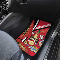 Trinidad and Tobago Car Mats Coat Of Arms With Chaconia Flower
