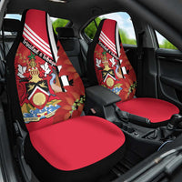 Trinidad and Tobago Car Seat Cover Coat Of Arms With Chaconia Flower