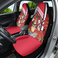 Trinidad and Tobago Car Seat Cover Coat Of Arms With Chaconia Flower