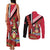 Trinidad and Tobago Couples Matching Tank Maxi Dress and Long Sleeve Button Shirt Coat Of Arms With Chaconia Flower