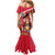 Trinidad and Tobago Family Matching Mermaid Dress and Hawaiian Shirt Coat Of Arms With Chaconia Flower