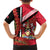 Trinidad and Tobago Family Matching Short Sleeve Bodycon Dress and Hawaiian Shirt Coat Of Arms With Chaconia Flower