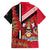 Trinidad and Tobago Family Matching Summer Maxi Dress and Hawaiian Shirt Coat Of Arms With Chaconia Flower
