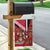 Trinidad and Tobago Garden Flag Coat Of Arms With Chaconia Flower