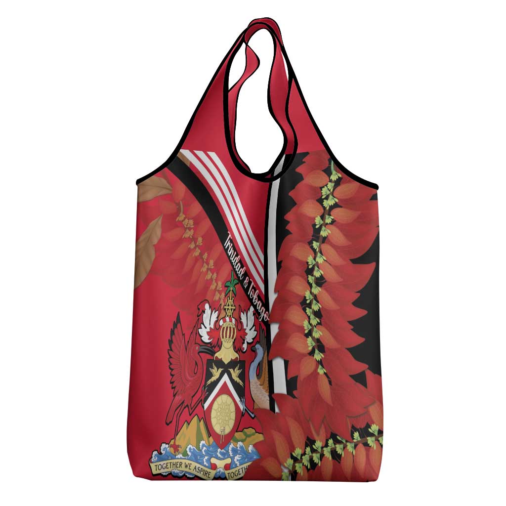Trinidad and Tobago Grocery Bag Coat Of Arms With Chaconia Flower