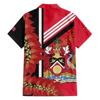 Trinidad and Tobago Hawaiian Shirt Coat Of Arms With Chaconia Flower