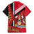 Trinidad and Tobago Hawaiian Shirt Coat Of Arms With Chaconia Flower