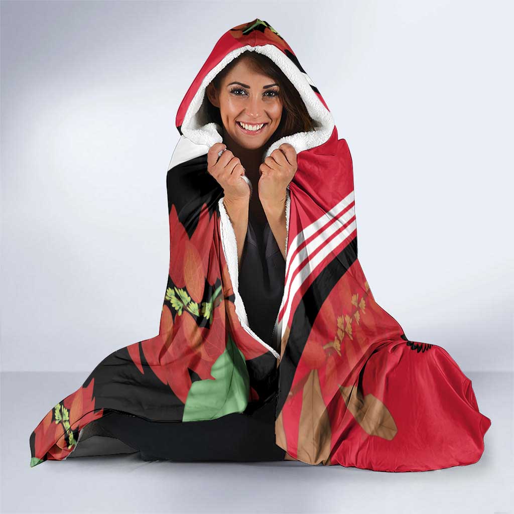Trinidad and Tobago Hooded Blanket Coat Of Arms With Chaconia Flower