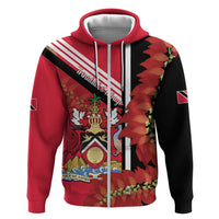 Trinidad and Tobago Hoodie Coat Of Arms With Chaconia Flower