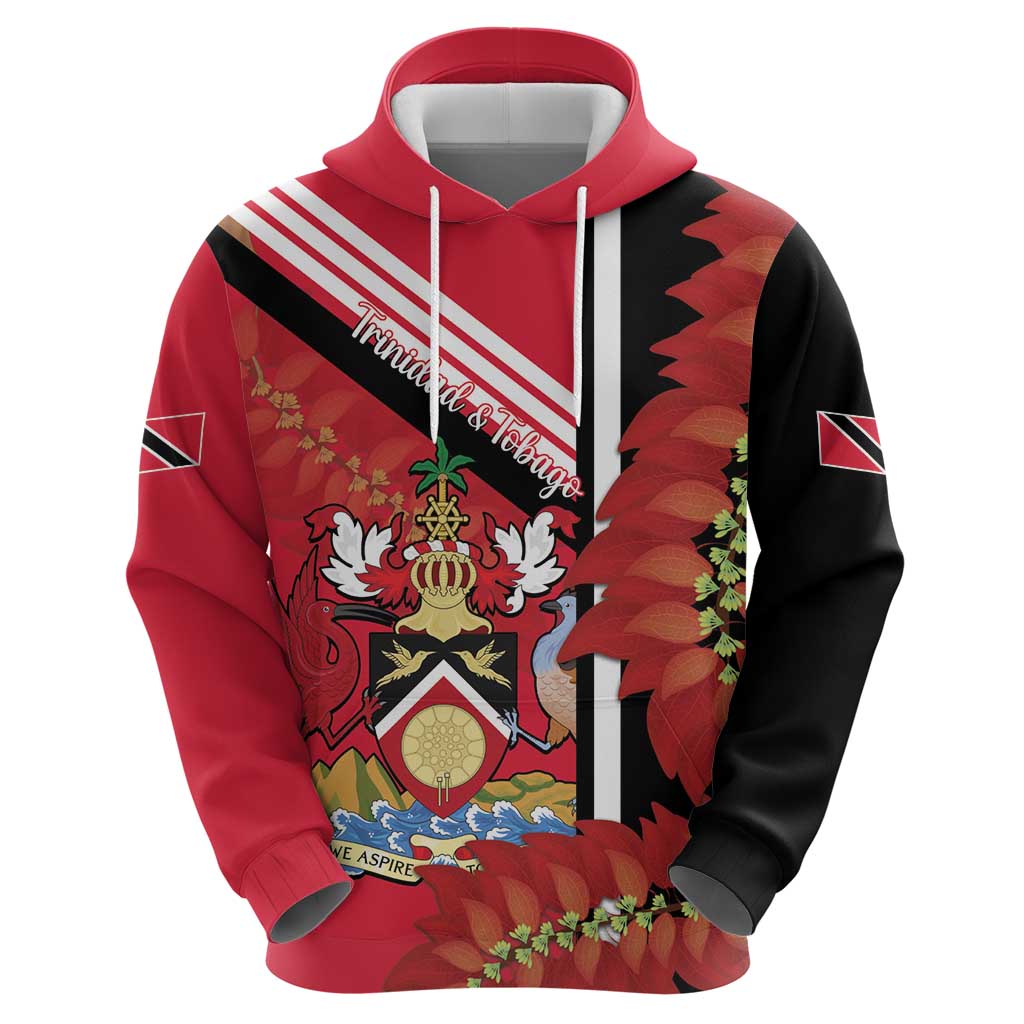 Trinidad and Tobago Hoodie Coat Of Arms With Chaconia Flower