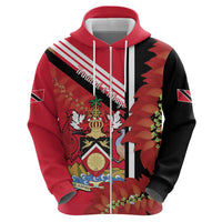 Trinidad and Tobago Hoodie Coat Of Arms With Chaconia Flower