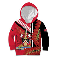 Trinidad and Tobago Kid Hoodie Coat Of Arms With Chaconia Flower