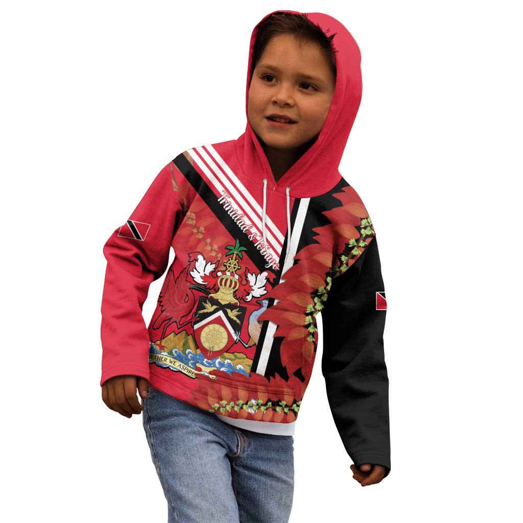 Trinidad and Tobago Kid Hoodie Coat Of Arms With Chaconia Flower