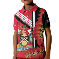 Trinidad and Tobago Kid Polo Shirt Coat Of Arms With Chaconia Flower