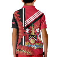 Trinidad and Tobago Kid Polo Shirt Coat Of Arms With Chaconia Flower