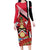 Trinidad and Tobago Long Sleeve Bodycon Dress Coat Of Arms With Chaconia Flower