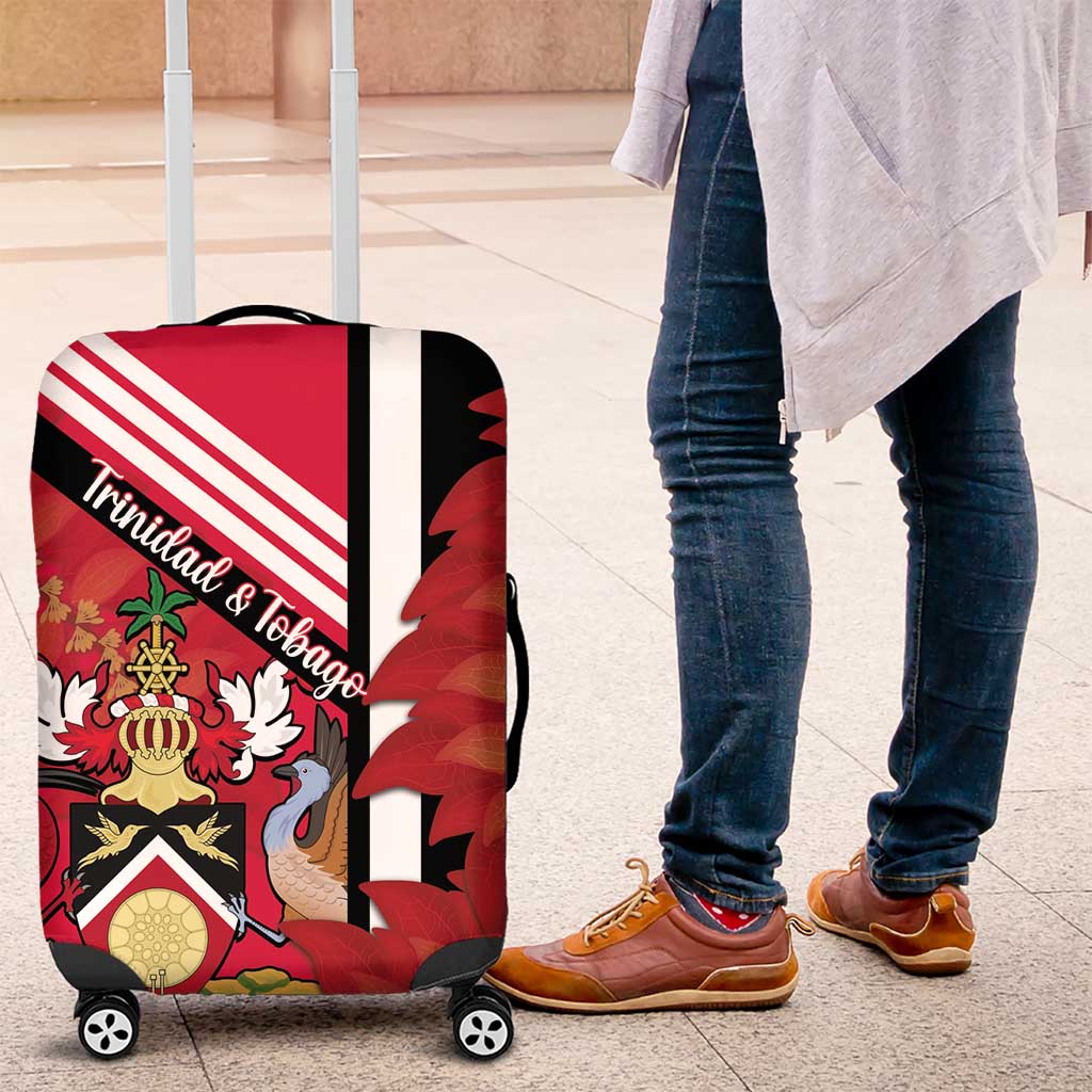Trinidad and Tobago Luggage Cover Coat Of Arms With Chaconia Flower