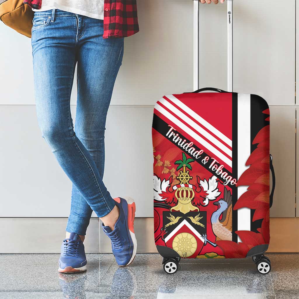 Trinidad and Tobago Luggage Cover Coat Of Arms With Chaconia Flower