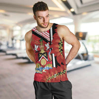 Trinidad and Tobago Men Tank Top Coat Of Arms With Chaconia Flower