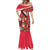 Trinidad and Tobago Mermaid Dress Coat Of Arms With Chaconia Flower