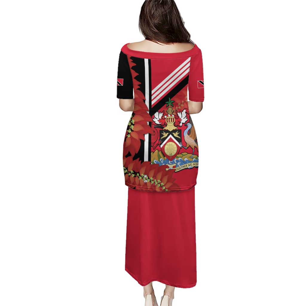 Trinidad and Tobago Puletasi Coat Of Arms With Chaconia Flower