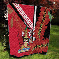 Trinidad and Tobago Quilt Coat Of Arms With Chaconia Flower