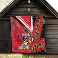 Trinidad and Tobago Quilt Coat Of Arms With Chaconia Flower
