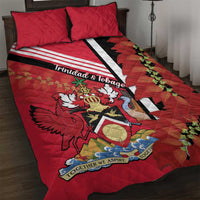 Trinidad and Tobago Quilt Bed Set Coat Of Arms With Chaconia Flower