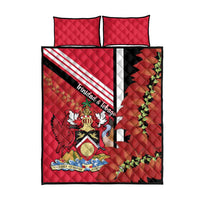Trinidad and Tobago Quilt Bed Set Coat Of Arms With Chaconia Flower