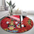 Trinidad and Tobago Round Carpet Coat Of Arms With Chaconia Flower