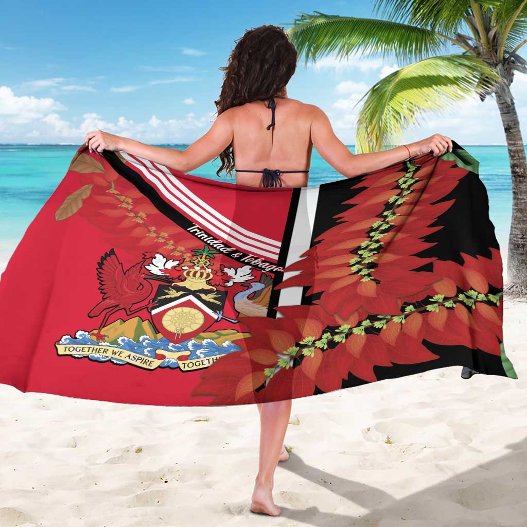 Trinidad and Tobago Sarong Coat Of Arms With Chaconia Flower