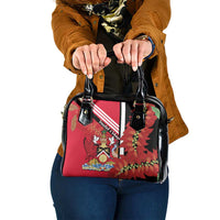 Trinidad and Tobago Shoulder Handbag Coat Of Arms With Chaconia Flower