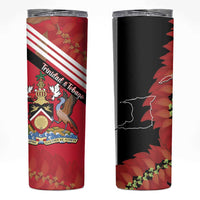 Trinidad and Tobago Skinny Tumbler Coat Of Arms With Chaconia Flower