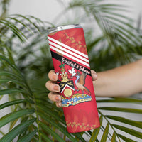 Trinidad and Tobago Skinny Tumbler Coat Of Arms With Chaconia Flower