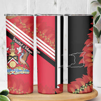 Trinidad and Tobago Skinny Tumbler Coat Of Arms With Chaconia Flower