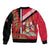 Trinidad and Tobago Sleeve Zip Bomber Jacket Coat Of Arms With Chaconia Flower