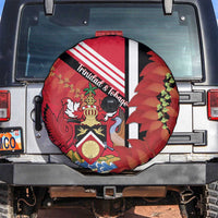 Trinidad and Tobago Spare Tire Cover Coat Of Arms With Chaconia Flower
