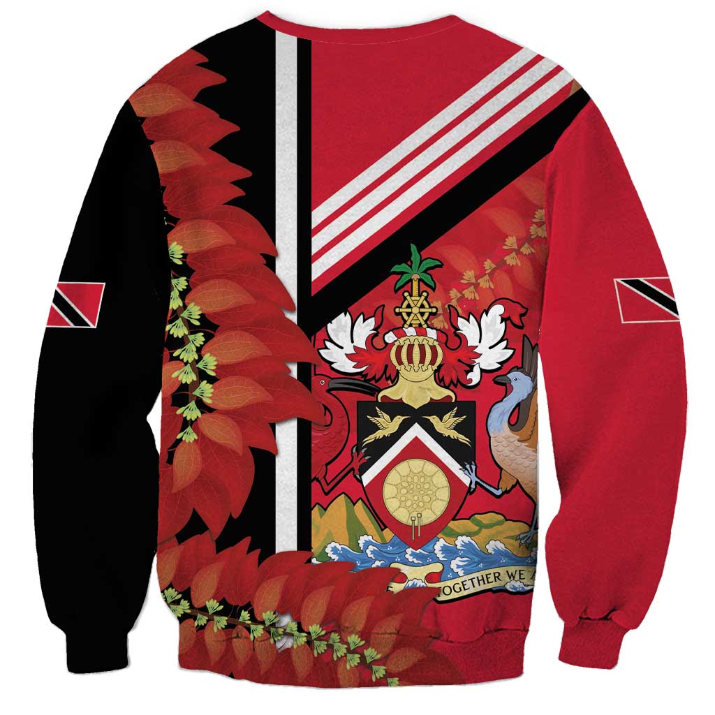 Trinidad and Tobago Sweatshirt Coat Of Arms With Chaconia Flower