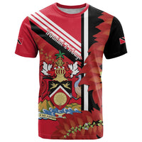 Trinidad and Tobago T Shirt Coat Of Arms With Chaconia Flower
