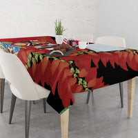 Trinidad and Tobago Tablecloth Coat Of Arms With Chaconia Flower