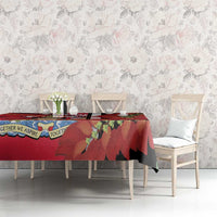 Trinidad and Tobago Tablecloth Coat Of Arms With Chaconia Flower
