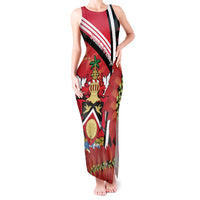 Trinidad and Tobago Tank Maxi Dress Coat Of Arms With Chaconia Flower