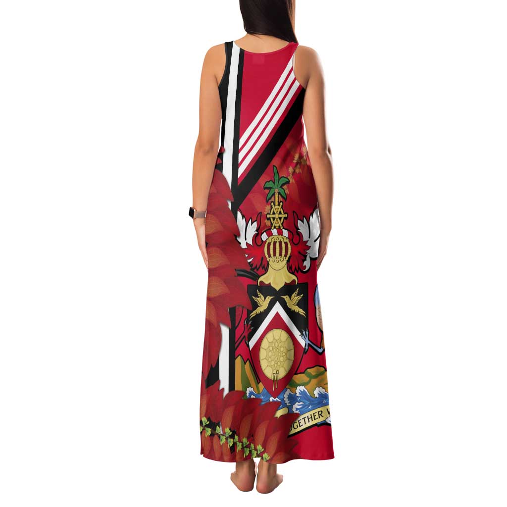 Trinidad and Tobago Tank Maxi Dress Coat Of Arms With Chaconia Flower