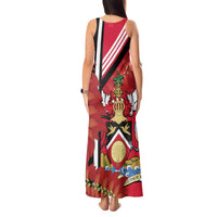 Trinidad and Tobago Tank Maxi Dress Coat Of Arms With Chaconia Flower