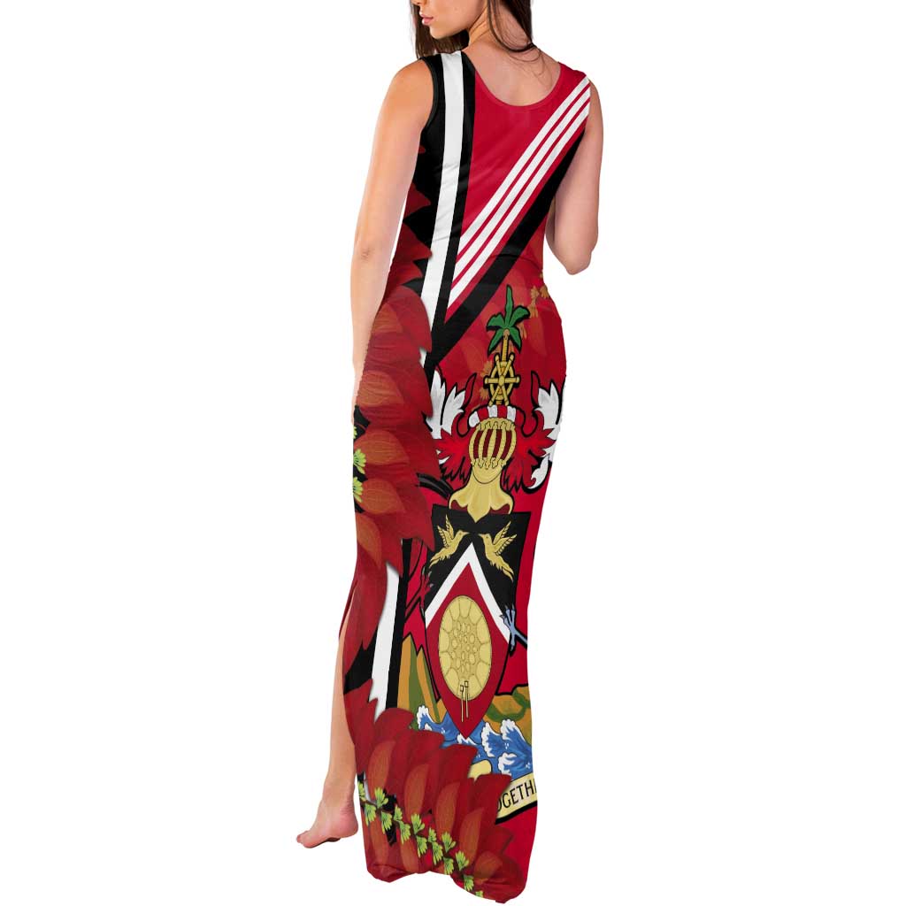Trinidad and Tobago Tank Maxi Dress Coat Of Arms With Chaconia Flower