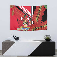 Trinidad and Tobago Tapestry Coat Of Arms With Chaconia Flower