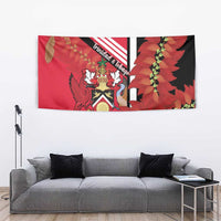 Trinidad and Tobago Tapestry Coat Of Arms With Chaconia Flower