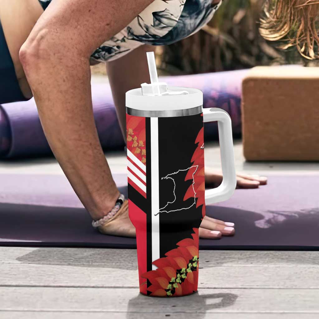 Trinidad and Tobago Tumbler With Handle Coat Of Arms With Chaconia Flower