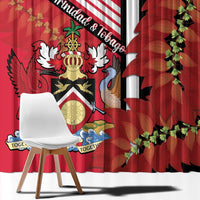 Trinidad and Tobago Window Curtain Coat Of Arms With Chaconia Flower